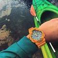 Casio GA-100A-9A мужские часы застежка крупным планом