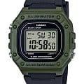 Casio Casio Collection W-218H-3AVDF (W-218H-3A)  W-218H-3A кварцевые мужские часы черный циферблат, браслет пластик — вид спереди