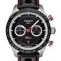 Tissot Tissot PRS 516 Automatic Chronograph T100.427.16.051.00 PRS 516 T1004271605100 механические мужские часы  черный циферблат, браслет кожаный — вид спереди