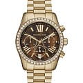 Michael Kors Michael Kors Lexington MK7276  MK7276 кварцевые женские часы коричневый циферблат, браслет нержавеющая сталь с ip-покрытием — вид спереди