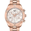 Tissot Tissot PR 100 Sport Chic Cronograph T101.917.33.116.00 PR 100 Sport Chic T1019173311600 кварцевые женские часы  белый циферблат, браслет сталь c pvd покрытием — вид спереди