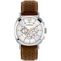 Jacques Lemans Jacques Lemans 1-1645D  1-1645D кварцевые мужские часы  серый циферблат, браслет кожаный — вид спереди