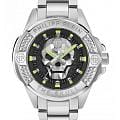 Philipp Plein Philipp Plein The Skull PWAAA2725  PWAAA2725 кварцевые мужские часы черный циферблат, браслет нержавеющая сталь — вид спереди