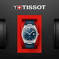 Tissot Tissot PRX T137.407.16.041.00 механические мужские часы часы, крупный план синий циферблат