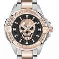 Philipp Plein Philipp Plein The Skull PWAAA2925  PWAAA2925 кварцевые мужские часы коричневый циферблат, браслет нержавеющая сталь — вид спереди