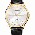 Adriatica Adriatica Super De Luxe A1230.1263MXL  A1230.1263MXL механические мужские часы серебристый циферблат, браслет кожаный — вид спереди