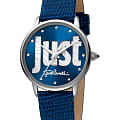 Just Cavalli Just Cavalli Logo JC1L116L0015  JC1L116L0015 кварцевые женские часы синий циферблат, браслет кожаный — вид спереди