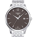 Tissot Tissot Tradition T063.610.11.067.00 Tradition T0636101106700 кварцевые мужские часы серый циферблат, браслет нержавеющая сталь — вид спереди