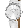 Jacques Lemans Jacques Lemans 1-2024G  1-2024G кварцевые женские часы белый циферблат, браслет кожаный — вид спереди
