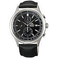 Orient Orient TT0V003B (FTT0V003B)  FTT0V003B  мужские часы черный циферблат, браслет кожа + текстиль — вид спереди