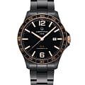 Certina Certina DS-8 C033.807.33.057.00 DS 8 C0338073305700 кварцевые мужские часы черный циферблат, браслет нержавеющая сталь с pvd-покрытием — вид спереди