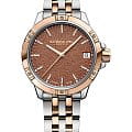 Raymond Weil Raymond Weil Tango 5960-SP5-70061  5960-SP5-70061 кварцевые женские часы коричневый циферблат, браслет нержавеющая сталь с pvd-покрытием — вид спереди