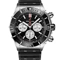 Breitling Breitling Super Chronomat B01 44 AB0136251B1S1  AB0136251B1S1 механические мужские часы черный циферблат, браслет каучук — вид спереди