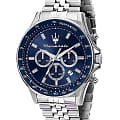 Maserati Maserati Sfida Chronograph R8873640025  R8873640025 кварцевые мужские часы синий циферблат, браслет нержавеющая сталь — вид спереди