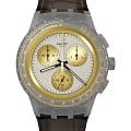 Swatch Swatch Chrono 42 Standard SUSM100  SUSM100 кварцевые мужские часы  циферблат, браслет кожаный — вид спереди