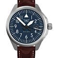 Aviator Aviator Airacobra V.1.38.0.317.4  V.1.38.0.317.4 кварцевые мужские часы синий циферблат, браслет кожаный — вид спереди