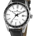 Jacques Lemans Jacques Lemans 1-2075B  1-2075B механические мужские часы белый циферблат, браслет кожаный — вид спереди
