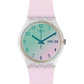 Swatch Swatch Gent Standard GE714  GE714 кварцевые женские часы розовый циферблат, браслет силикон — вид спереди