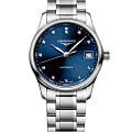 Longines Longines Master Collection L2.357.4.97.6  L23574976 механические женские часы  синий циферблат, браслет нержавеющая сталь — вид спереди