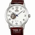Orient Orient DB08005W (FDB08005W)  FDB08005W механические мужские часы белый циферблат, браслет кожаный — вид спереди