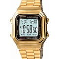 Casio Casio Vintage A178WGA-1ADF (A178WGA-1A)  A178WGA-1A кварцевые мужские часы серый циферблат, браслет нержавеющая сталь — вид спереди