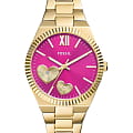 Fossil Fossil Scarlette ES5325  ES5325 кварцевые женские часы коричневый циферблат, браслет нержавеющая сталь с ip-покрытием — вид спереди