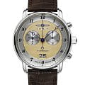 Zeppelin Zeppelin Fridrichshafen 85845  85845 кварцевые мужские часы золотой циферблат, браслет кожаный — вид спереди