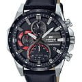 Casio Casio Edifice EQS-940BL-1A EQS EQS-940BL-1A кварцевые мужские часы черный циферблат, браслет кожаный — вид спереди