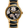 Rado Rado Centrix Automatic Open Heart R30180162 Automatic R30180162 механические мужские часы черный циферблат, браслет сталь + pvd + керамика — вид спереди