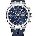 Maurice Lacroix Maurice Lacroix Aikon Automatic Chronograph AI6038-SS001-430-1  AI6038-SS001-430-1 механические мужские часы синий циферблат, браслет кожаный — вид спереди